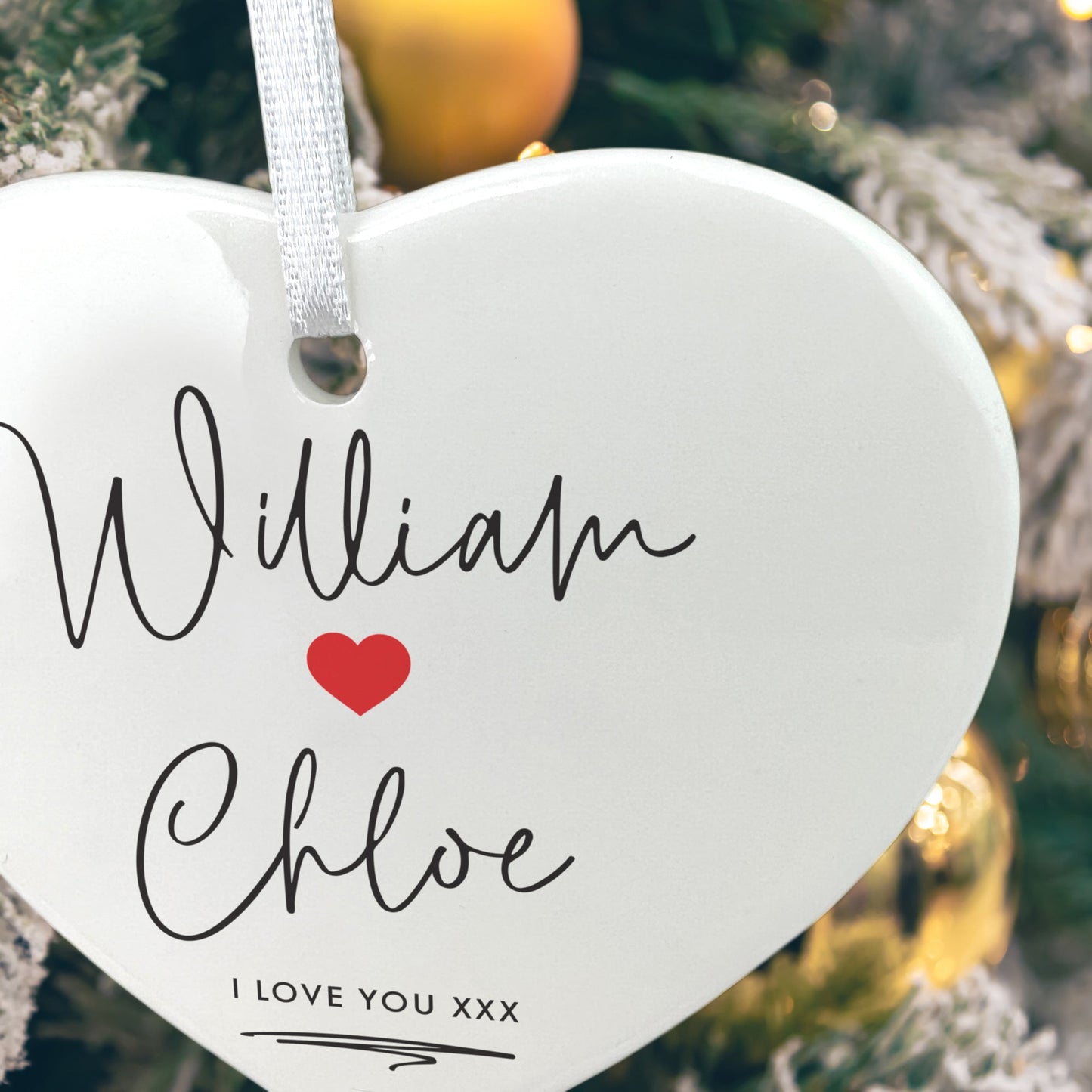 Couples Ceramic Heart Hanging Decoration + Gift Box