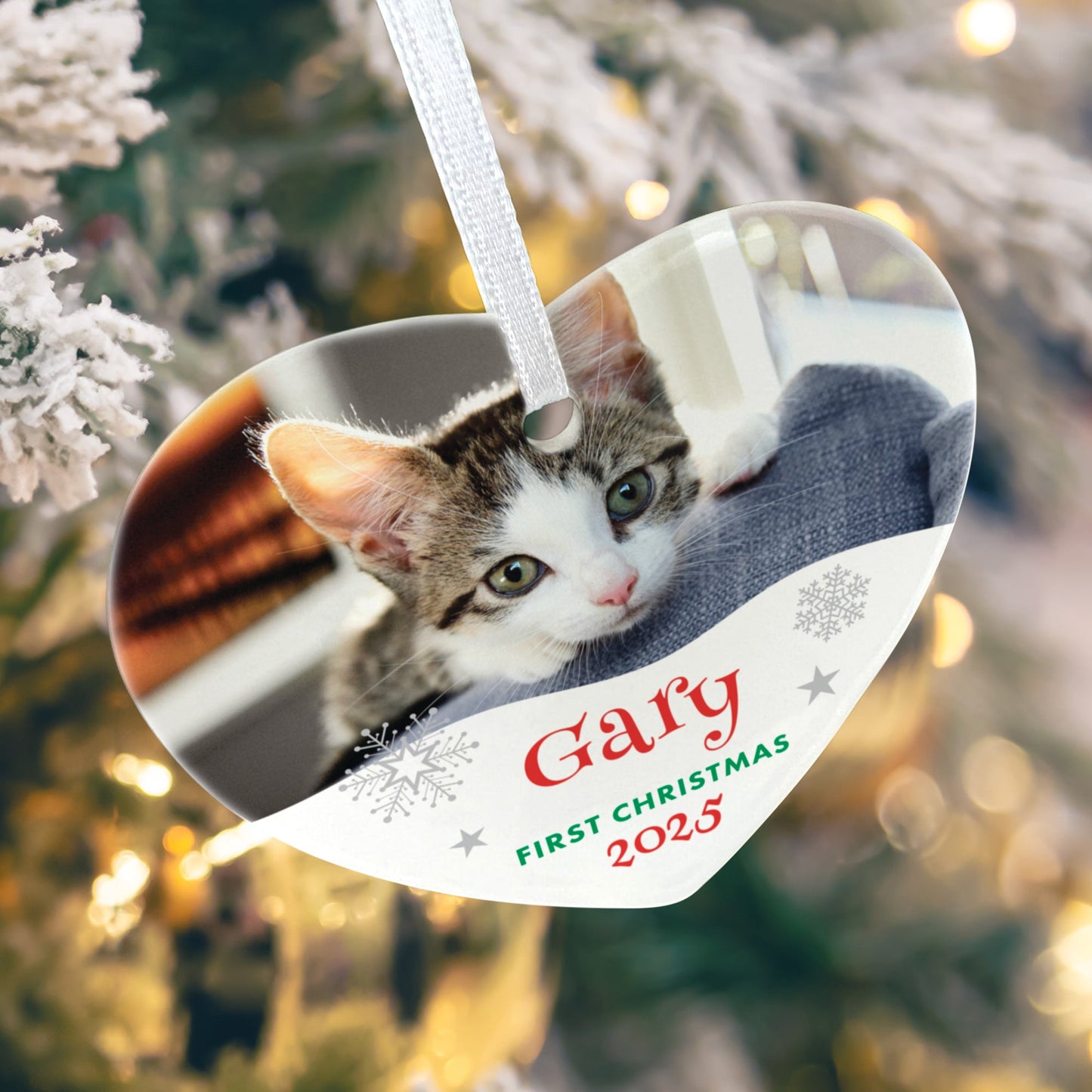 Pet Photo Ceramic Heart Hanging Decoration + Gift Box