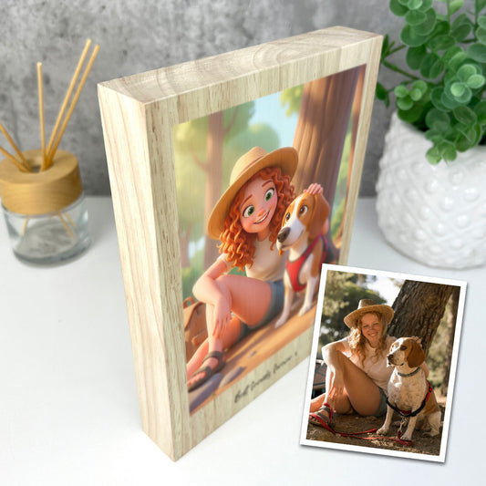 Personalised Giant Wooden Block Gift with AI Photo Effects