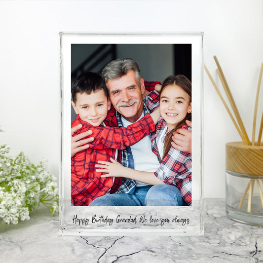 Personalised Large (19.5cm x 14cm) Freestanding One Photo Giant Crystal Block - Portrait