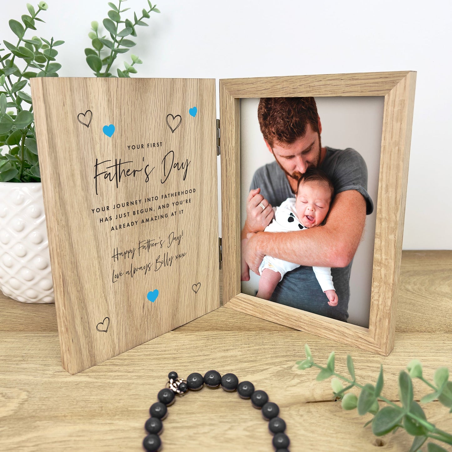 Personalised First Father's Day Book Photo Frame