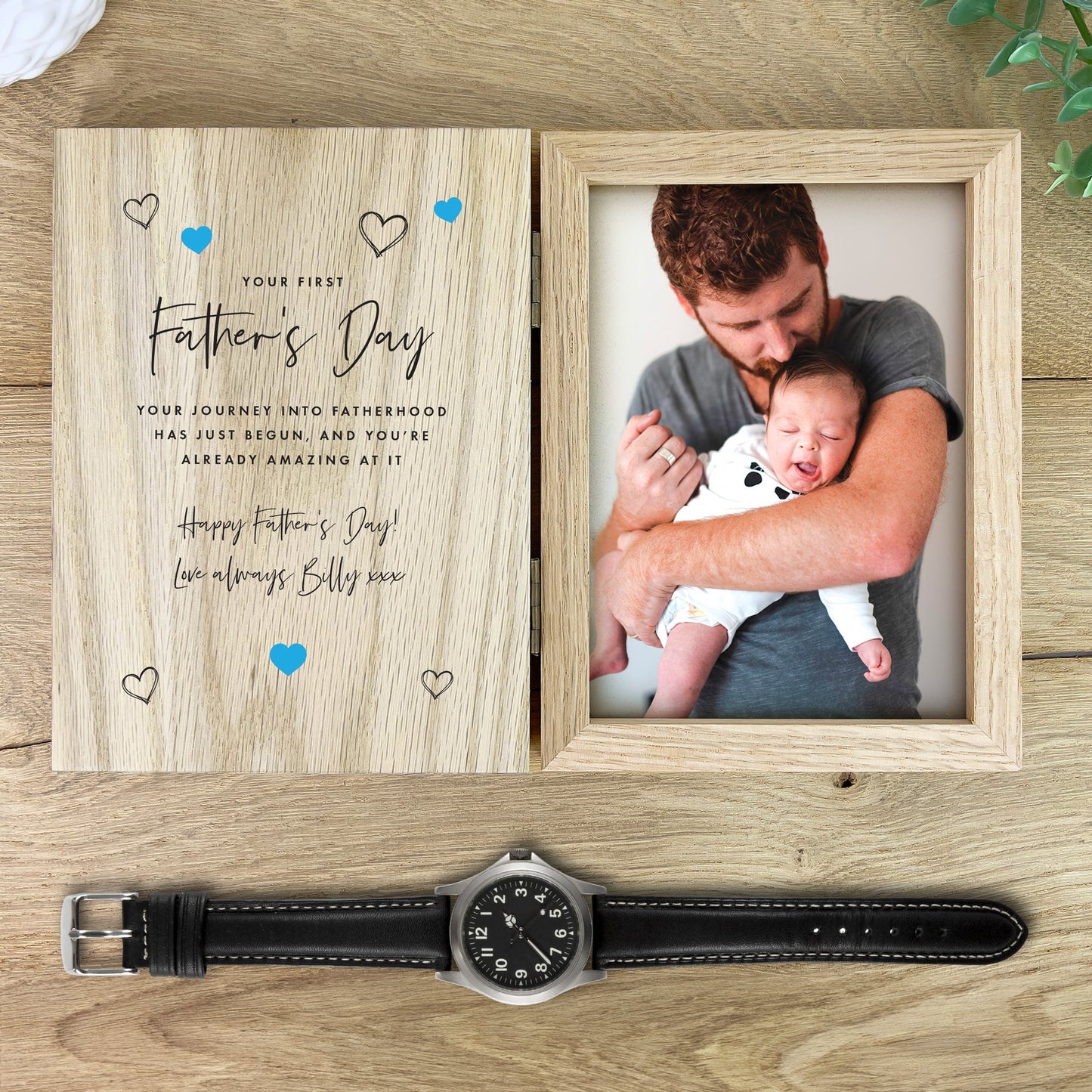 Personalised First Father's Day Book Photo Frame