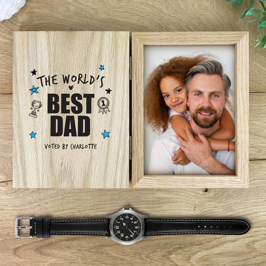 Personalised The World's Best Dad Book Photo Frame