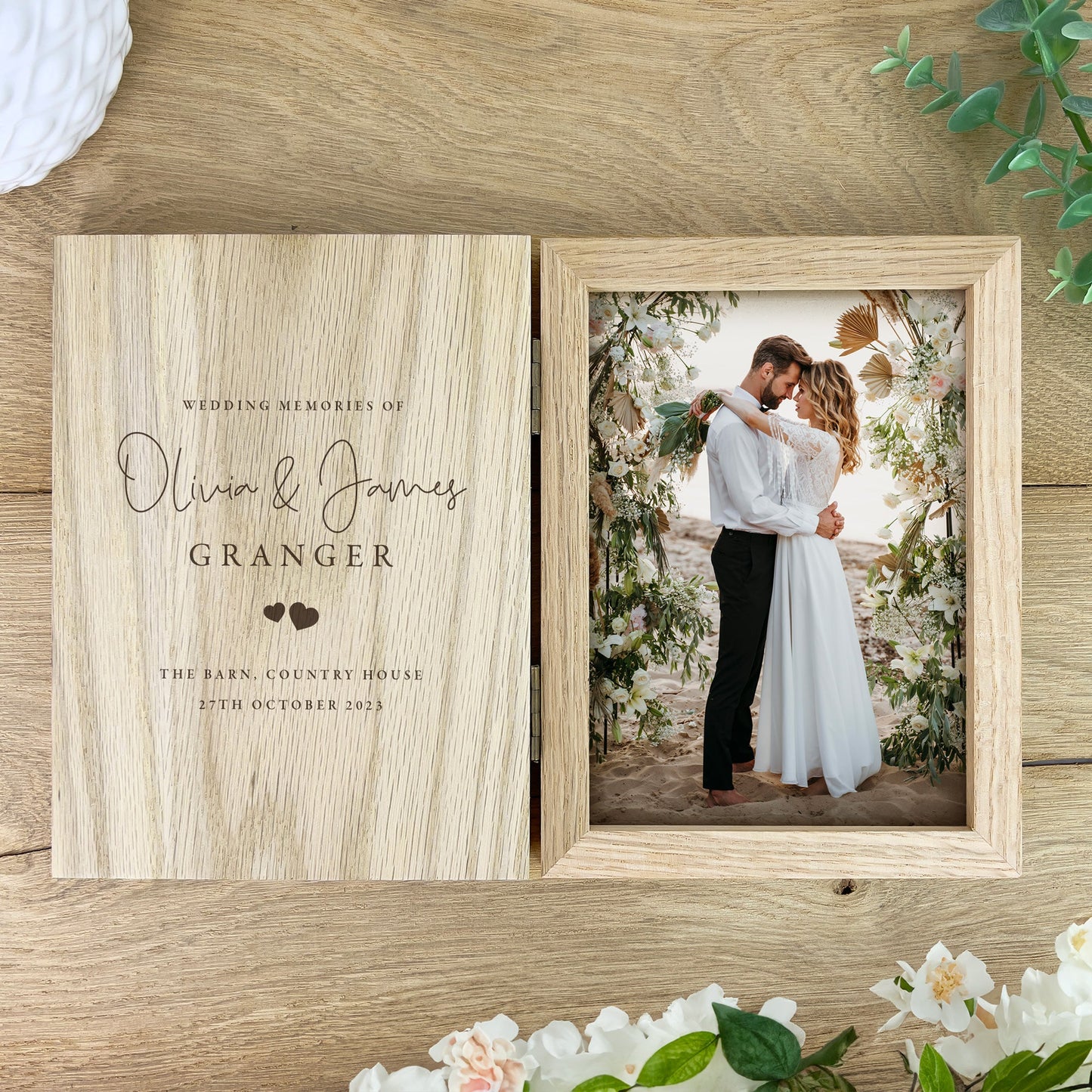 Personalised Wedding Script Text Book Photo Frame