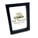 Personalised Just Married Wedding Print for the Bride and Groom
