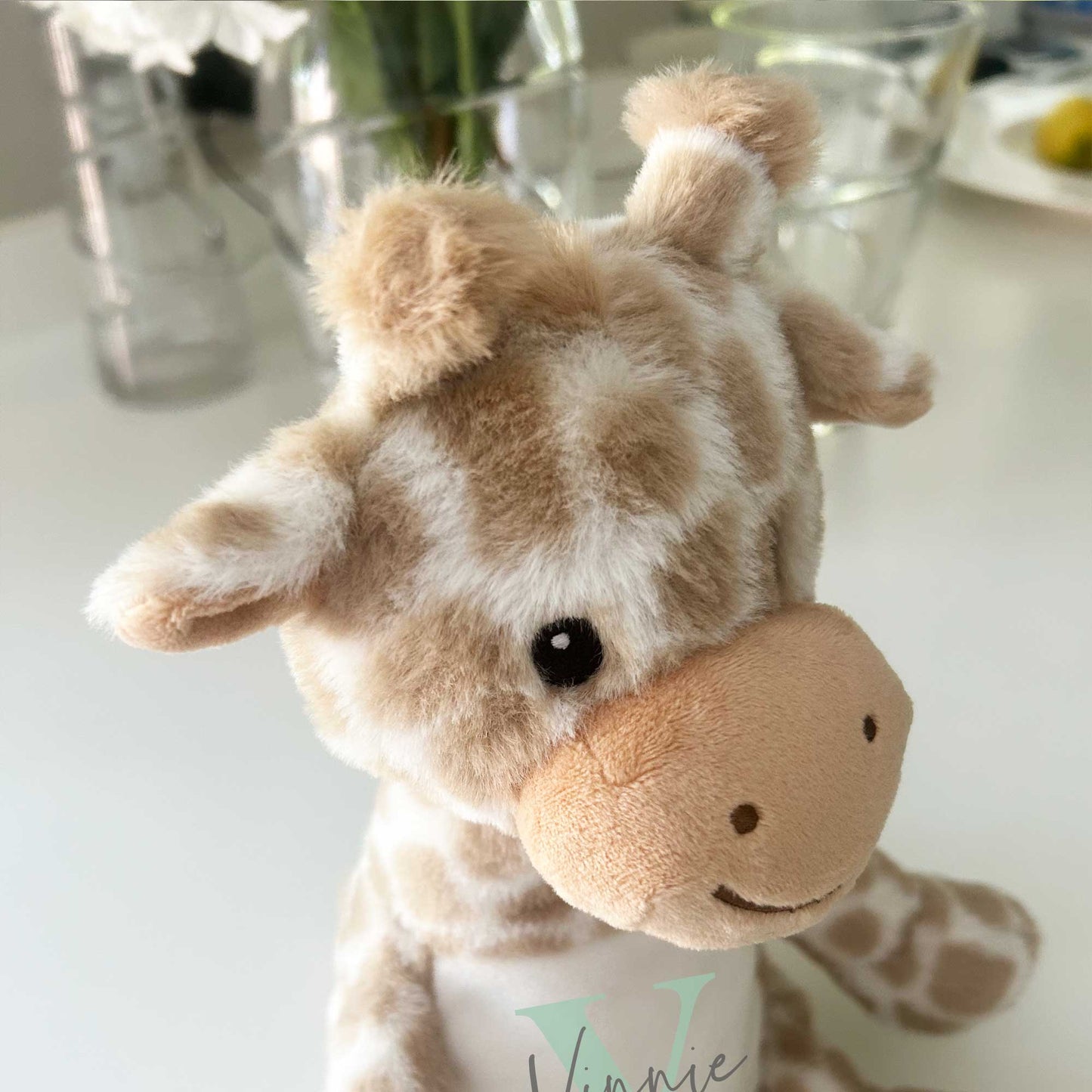 Name & Initial Giraffe - Green, Pink, Blue, Neutral