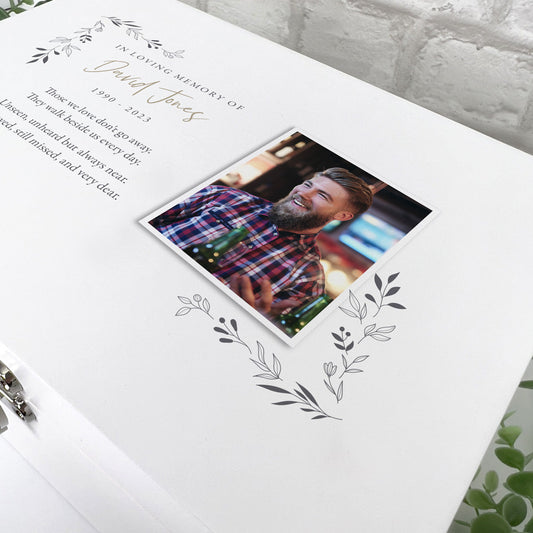 Personalised One Photo White Wooden Keepsake Memory Box - 3 Sizes