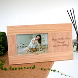 Personalised Oak Photo Frame with Engraved Message and Printed Photo