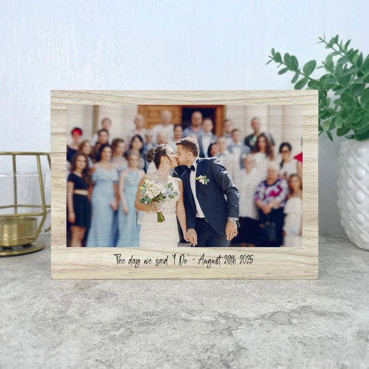 Personalised Freestanding One Photo Giant Wooden Block (15cm x 21cm) - Landscape
