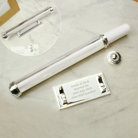 Personalised Plain Silver Plated Certificate Holder