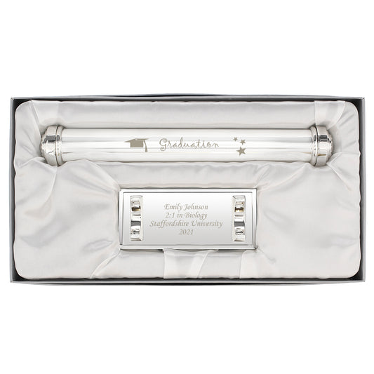 Personalised Graduation Silver Plated Certificate Holder