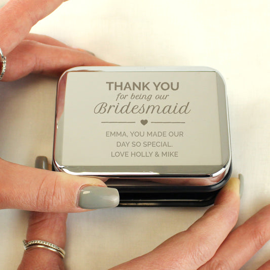 Personalised Bridesmaid Box and Sterling Silver Heart Necklace