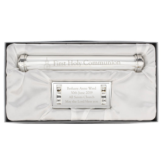 Personalised First Holy Communion Silver Plated Certificate Holder