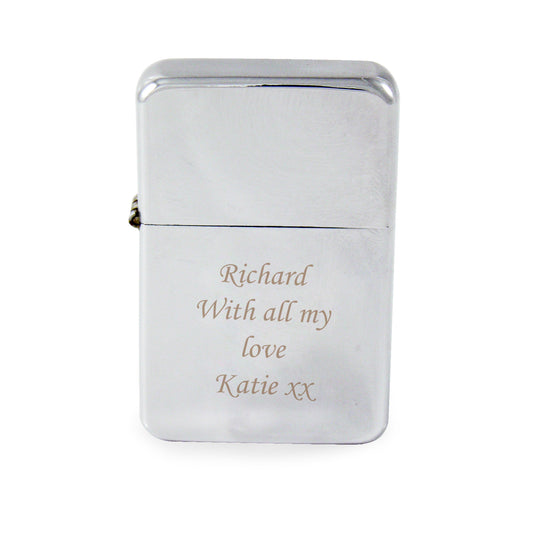 Personalised Engraved Silver Lighter