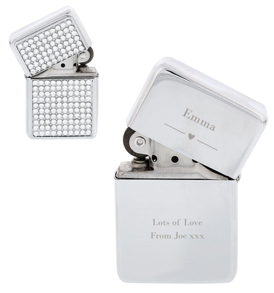Personalised Decorative Heart Diamante Lighter