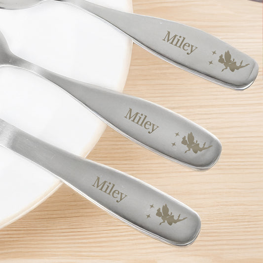 Personalised Fairy Princess 3 Piece Cutlery Set