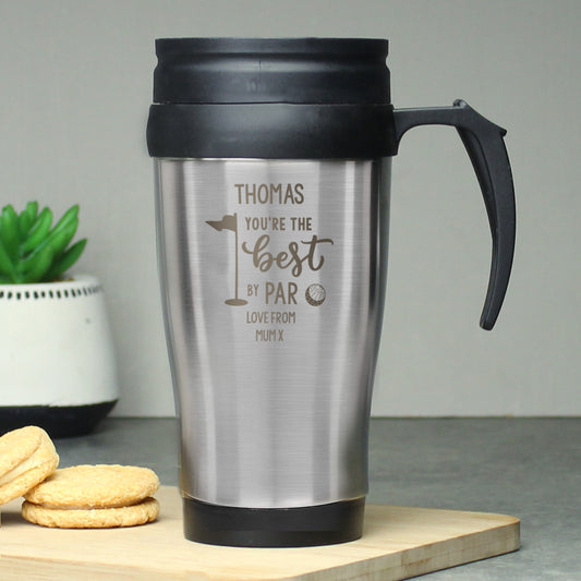 Personalised Best By Par Travel Mug