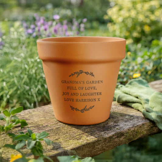 Personalised Free Text Terracotta Plant Pot