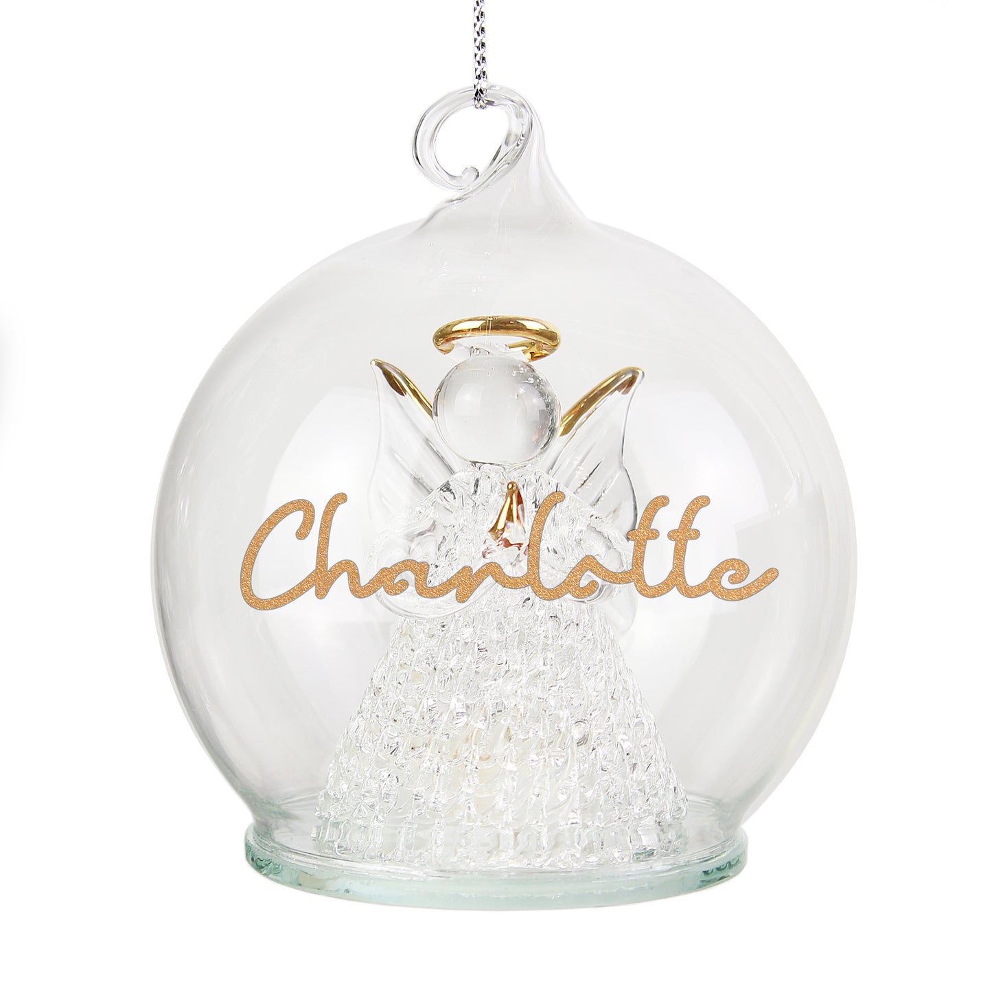 Personalised Christmas LED Angel Bauble