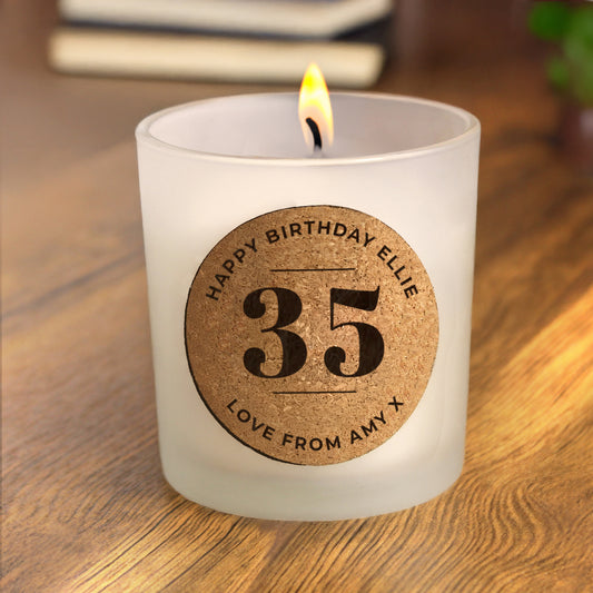 Personalised Birthday Cork Label Candle Jar