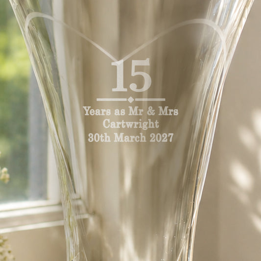 Personalised Special Year Diamond Effect Heart Vase