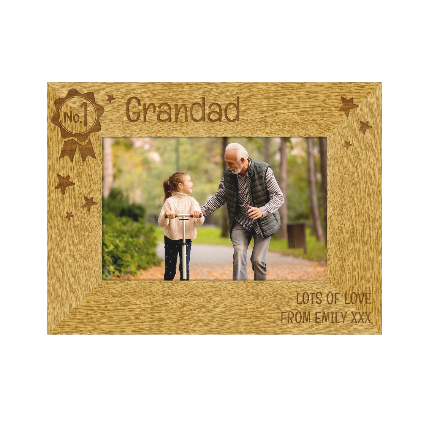 Personalised No.1 6x4 Landscape Wooden Photo Frame