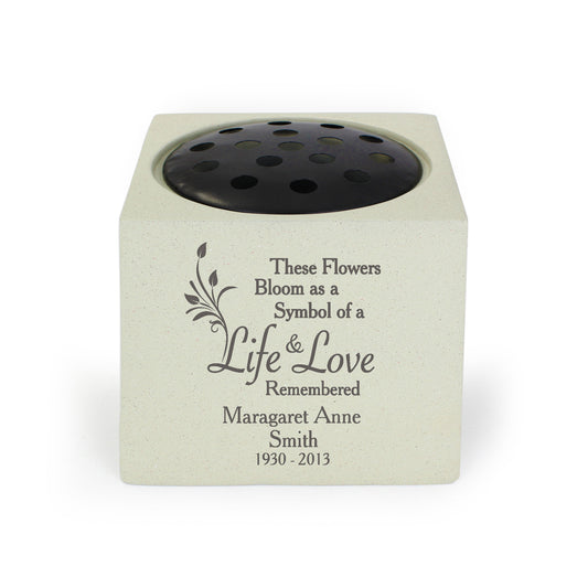 Personalised Life & Love Memorial Resin Vase