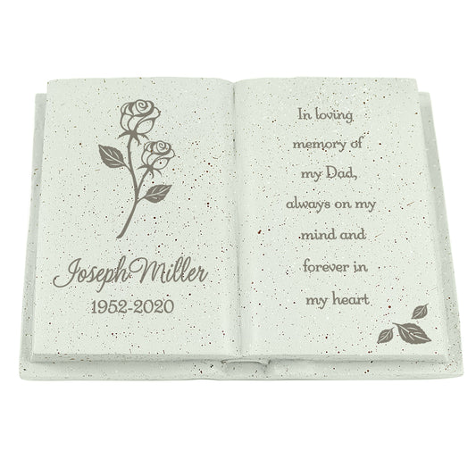 Personalised Rose Memorial Book