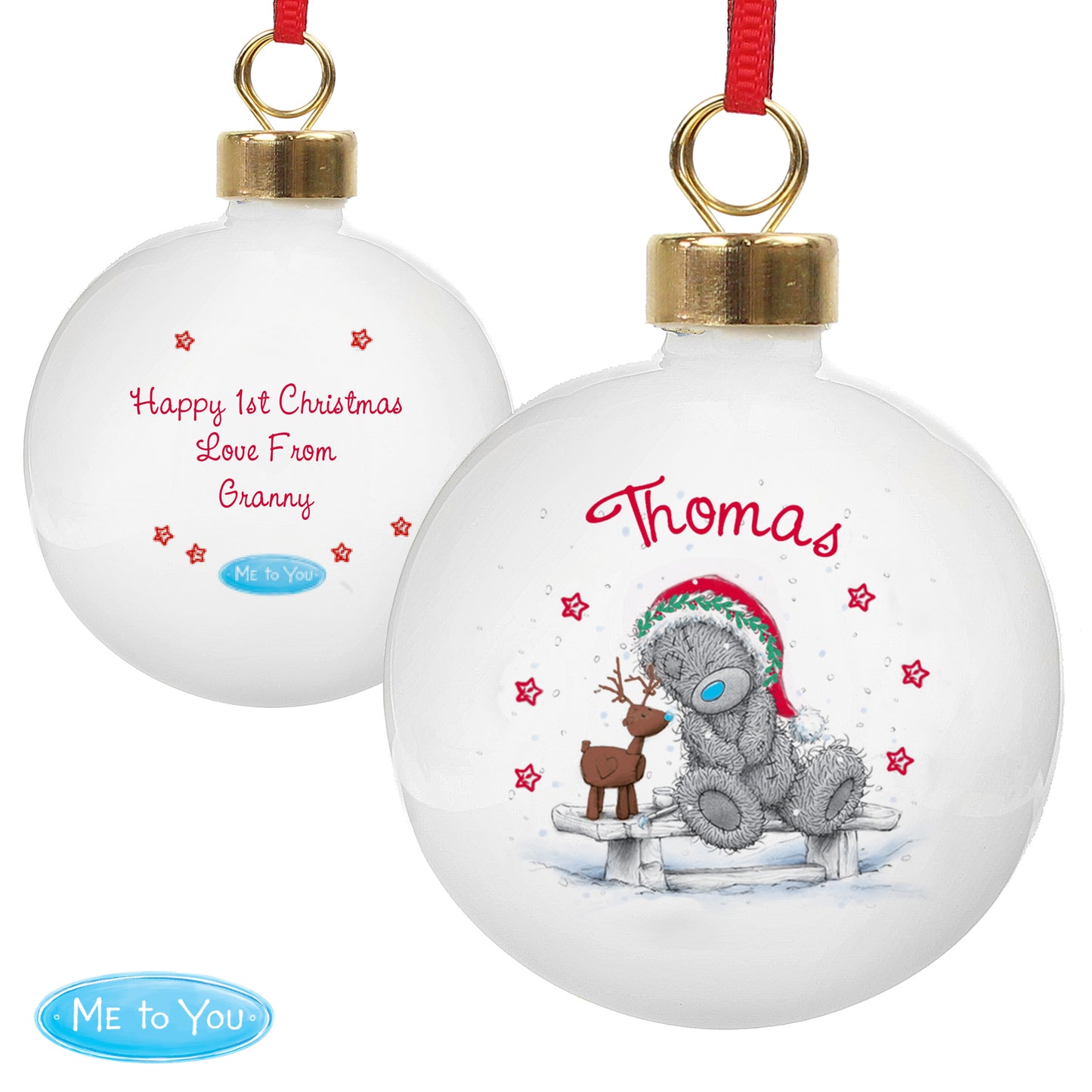 Personalised Me To You Reindeer Bauble