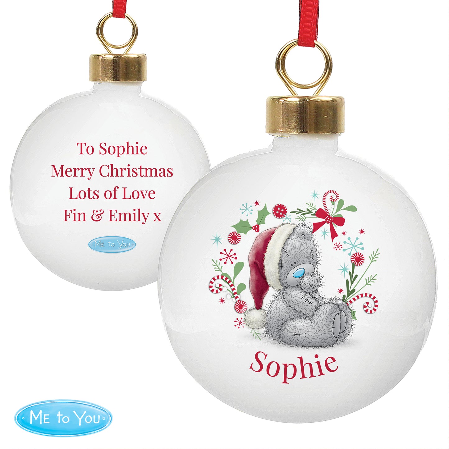 Personalised Me To You Christmas Bauble