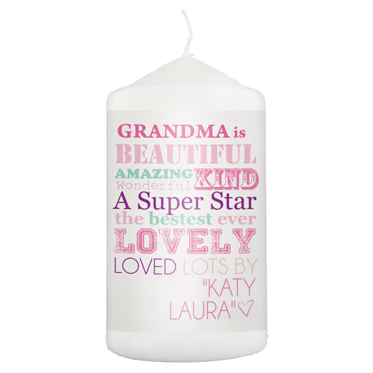 Personalised She Is... Pillar Candle