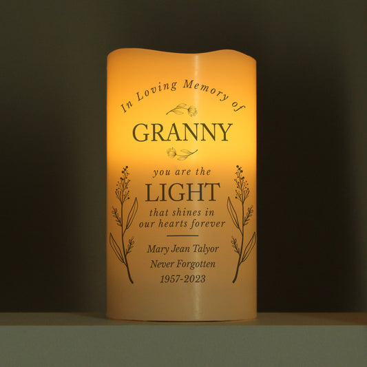 Personalised In Loving Memory LED Candle