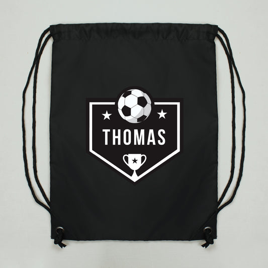 Personalised Football Banner Black Kit Bag