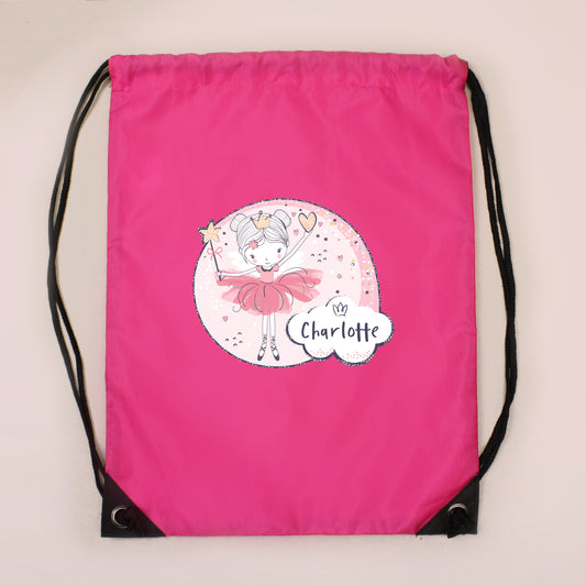 Personalised Princess Ballerina Pink Kit Bag