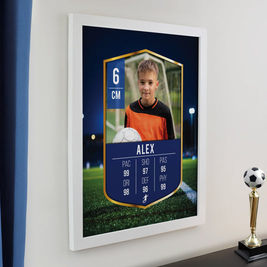 Personalised Photo Upload Football Card Football White Poster Frame