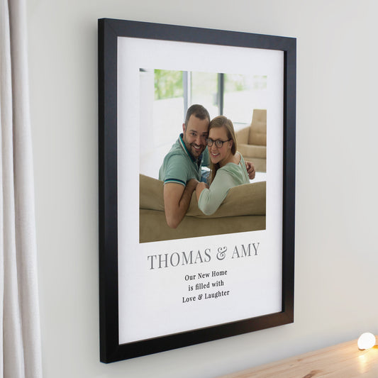 Personalised Square Photo Upload Black Poster Frame