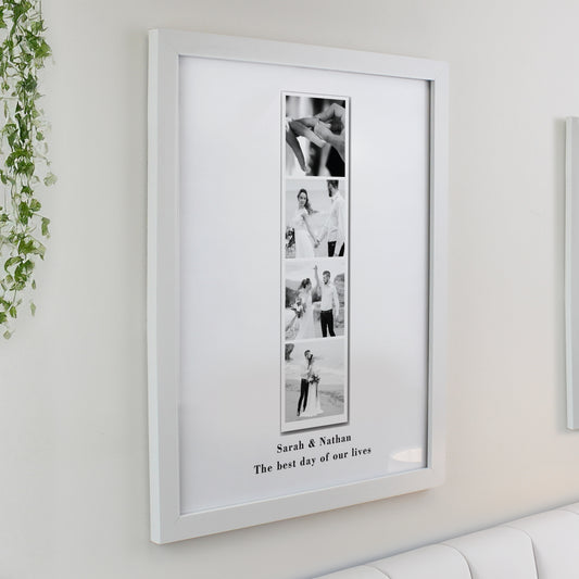 Personalised Photo Upload Strip White Poster Frame