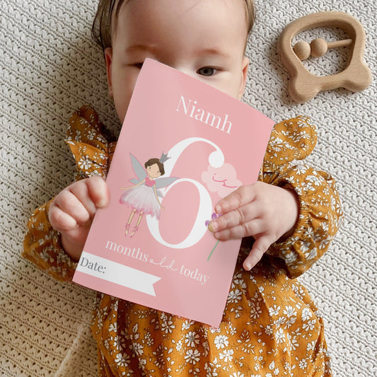Personalised Fairy Princess Baby Milestone Cards