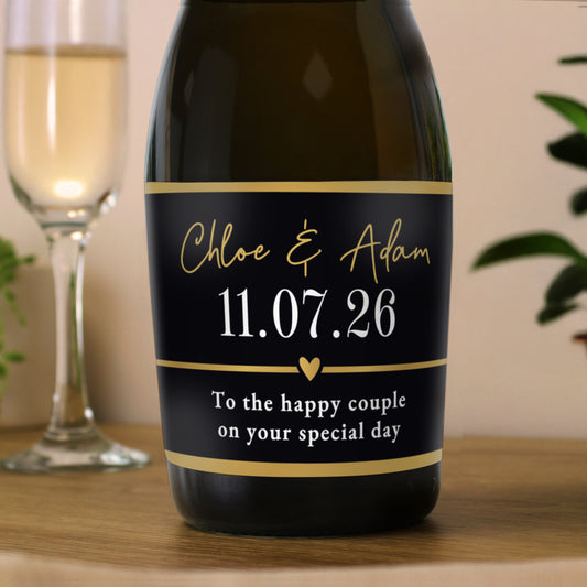 Personalised Black & Gold Free Text Prosecco