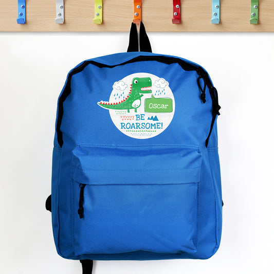 Personalised 'Be Roarsome' Dinosaur Backpack