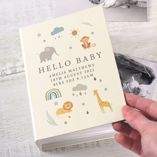 Personalised Safari Animals 6x4 Photo Album with Sleeves