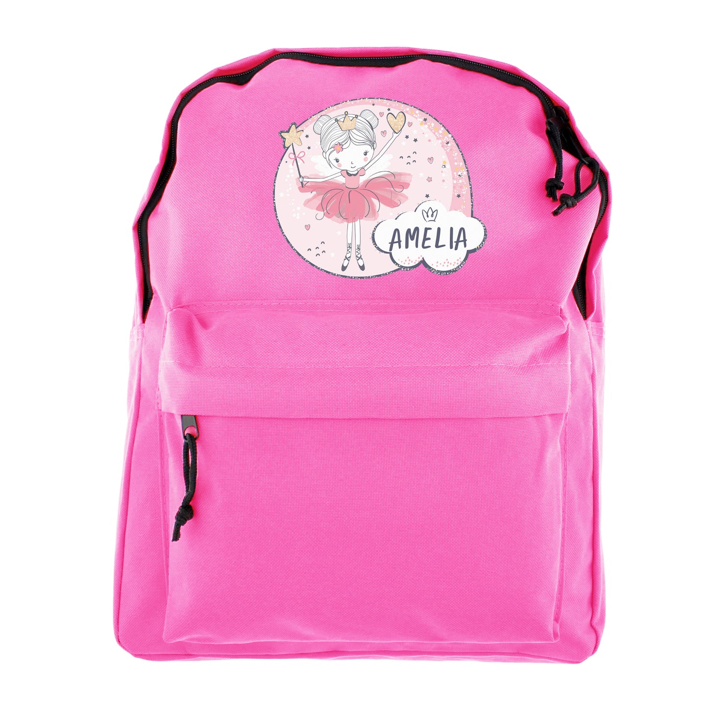 Personalised Princess Ballerina Pink Backpack
