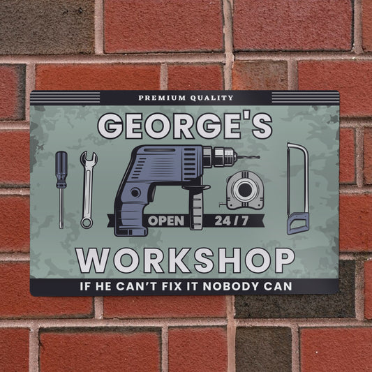 Personalised Workshop Metal Sign