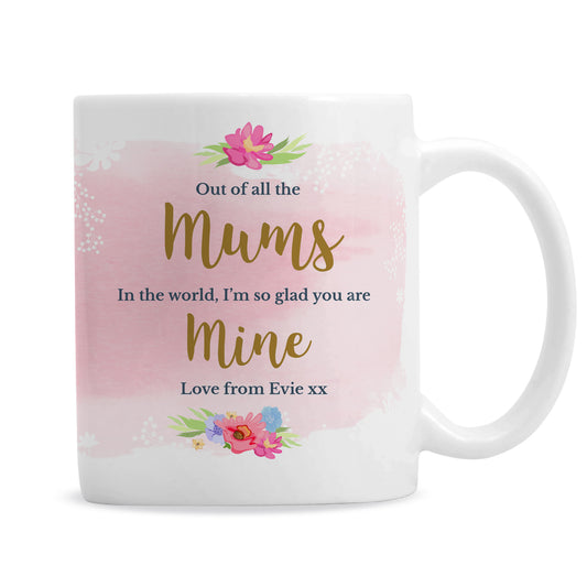 Personalised Floral Watercolour Mug