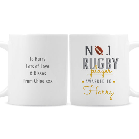 Personalised No.1 Rugby Player Mug