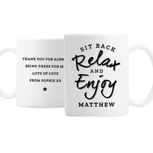 Personalised Sit Back & Relax Mug