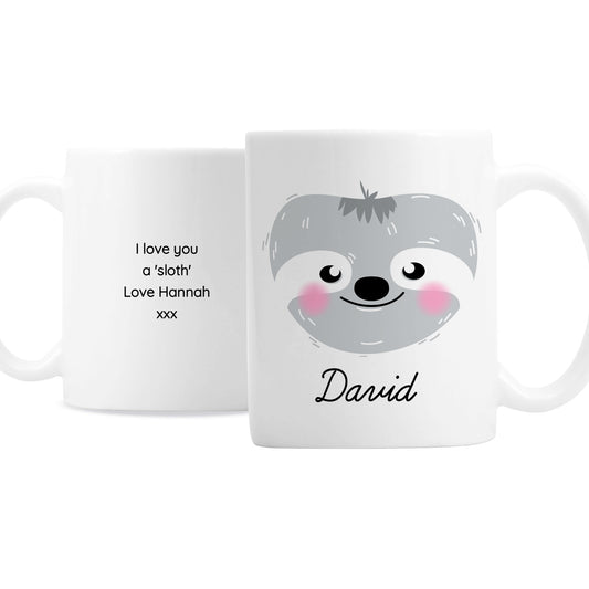 Personalised Cute Sloth Face Mug