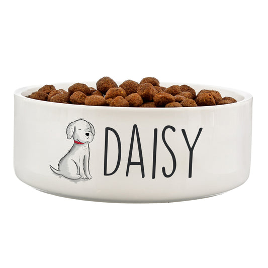 Personalised Scribble Dog 15cm Medium Pet Bowl
