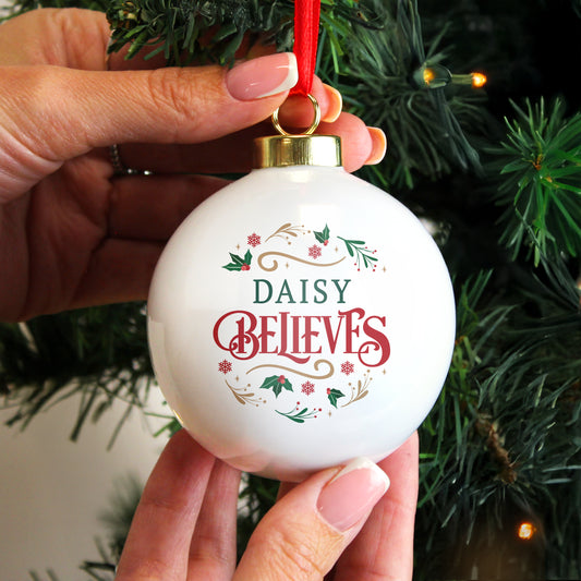 Personalised Believe in Christmas Bauble