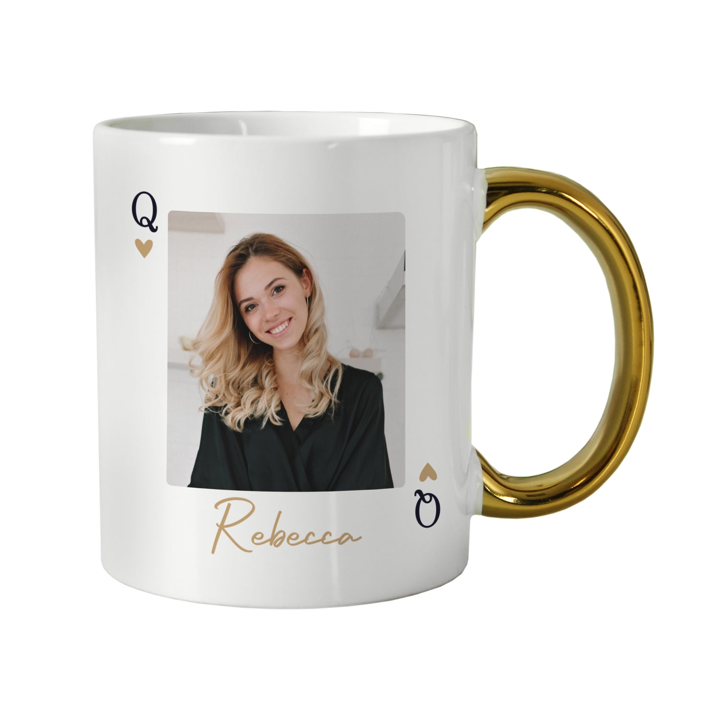 Personalised Photo Upload Queen Gold Handle Mug